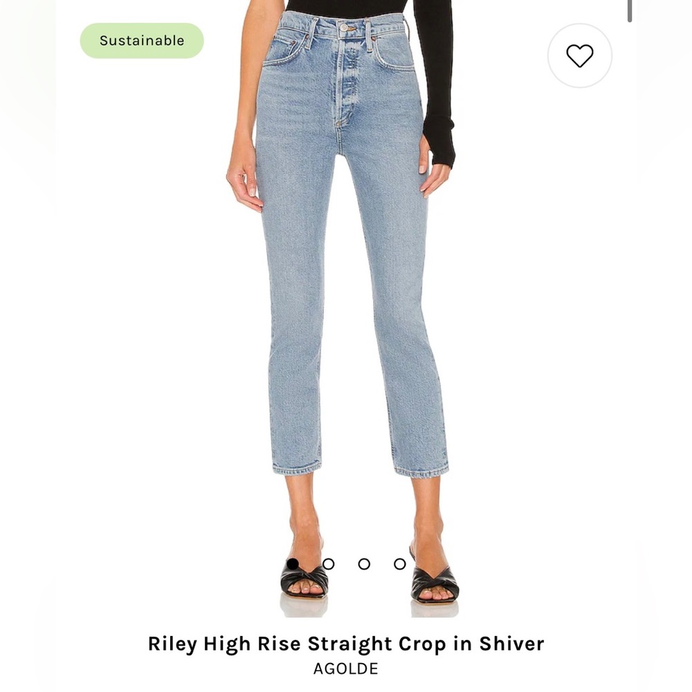 Agolde Riley High Rise Crop in Shiver